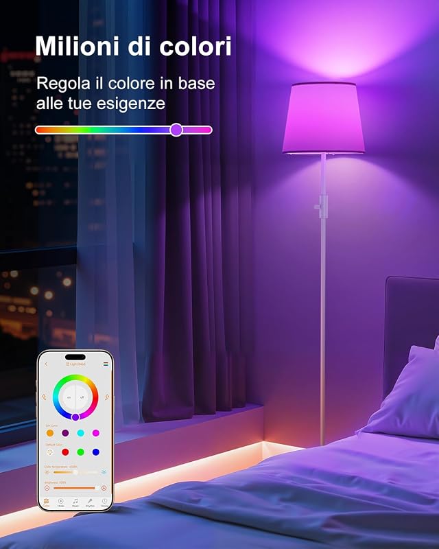 Lampada Da Terra Intelligente Per Soggiorno Cambio Colore RGB