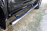 MaxMate Custom Fit 05-14 Nissan Frontier Crew Cab 4 inch Oval Stainless Steel Side Step Rails Nerf Bars Running Boards (2pcs with Mounting Bracket Hardware Kit)