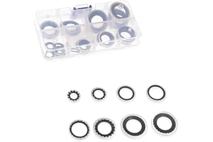 Car A/C Compressor Port O-ring Kit de arandela de sello Assortment Kit, Multi-size High-hardness Waterproof Anti-rust Metal S