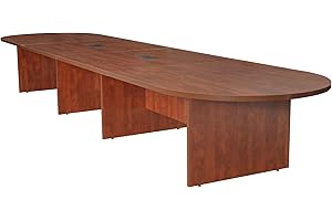 Regency with with 2 Power Data Grommets Legacy Modular Racetrack Conference Table, 192-inch, Cherry