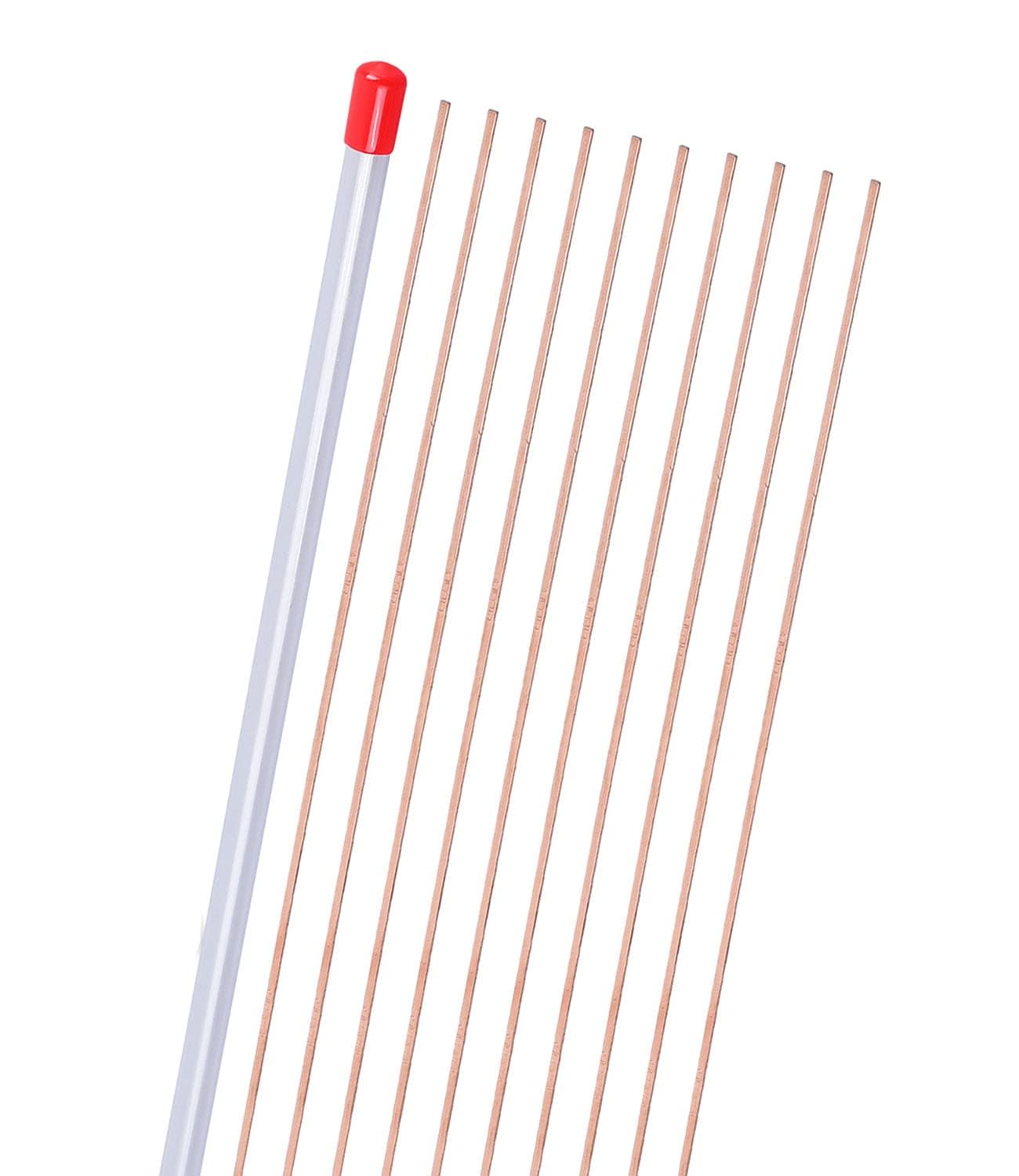 Photo 1 of 16" Copper Solder, 10 Sticks Phosphor Copper Brazing Rods,Low Temperature Self Fluxing Welding Rods for Hvac Refrigerator?Oven?Copper Pipes