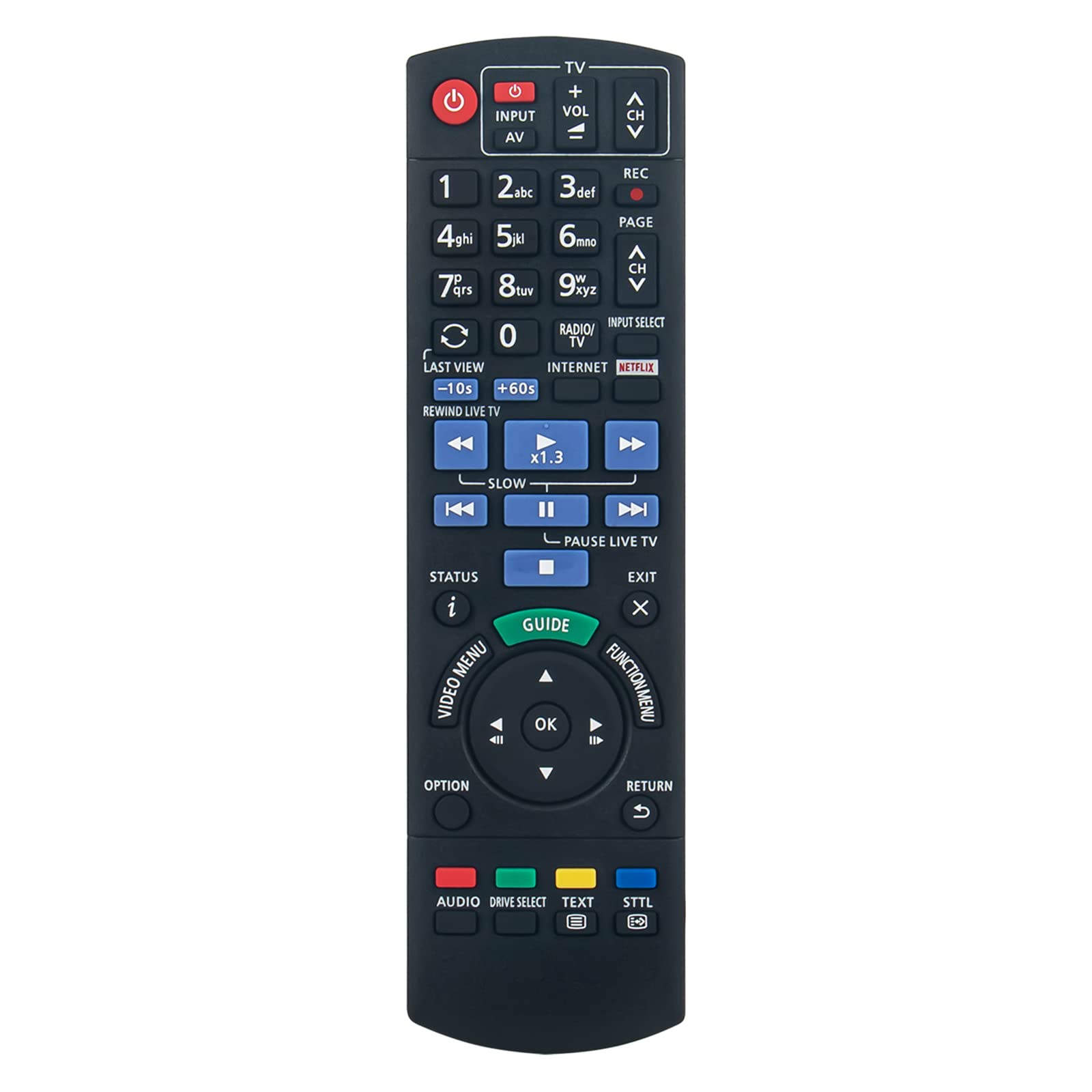 Replacement Remote Control N2QAYB001113 Fit for Panasonic Blu-ray Disc Recorder DMR-BCT765 DMR-BST765 DMR-BCT760 DMR-BST760 DMR-BCT76