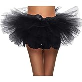 Women 5 Layers Tulle Skirt Teen Adult Tutu Short Skirts Fluffy Dance Ballet Skirt Christmas Halloween Rave Costumes