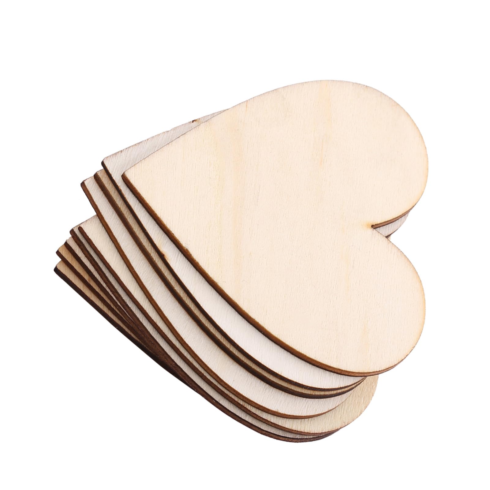 Blank Wooden Heart for Weddings DIY Craft Plaque - 80mm Wooden Love Shape Embellishment Art Decor Wedding DIY Project Supplies