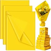 60 Sheets Yellow Tissue Paper Bulk, PLULON Gift Wrapping Tissue Paper for Packaging 14 x 20 Inch Art Crafts for Gift Bags Decorative Floral Wedding Birthday Party Decor