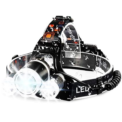Faros LED, 13000LM 4 Modo de 3.000 lúmenes Linterna 3 Luces ...
