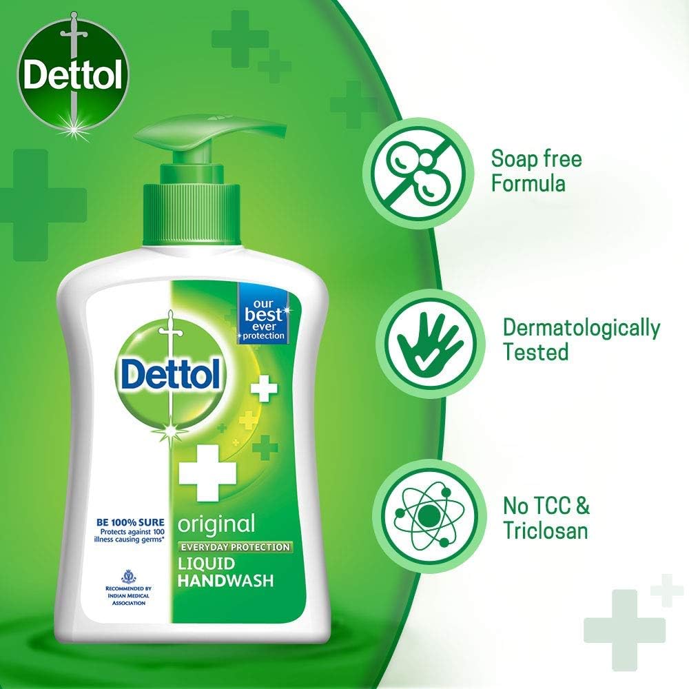 Dettol Liquid Handwash (Original) - 200 ml with Free Dettol Liquid Handwash Refill- 175 ml: Health & Personal Care