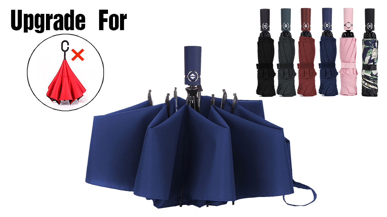 6 LANBRELLA+Compact+Umbrella+Windproof+Umbrella+Black