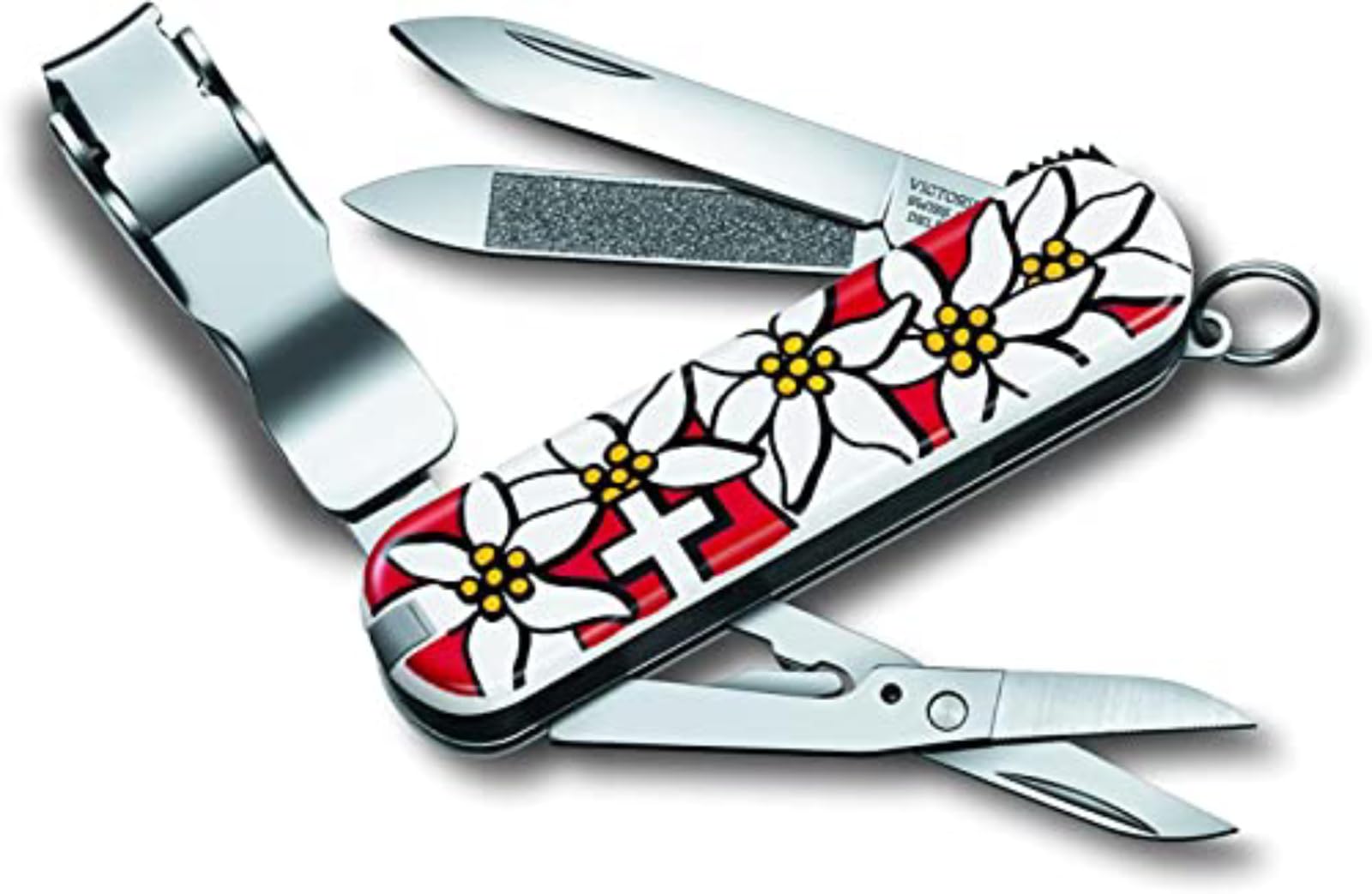 Victorinox Nailclip 580, Swiss Made, 8 Functions, Nail File, Nail Clipper, Blade, Scissors, Edelweiß