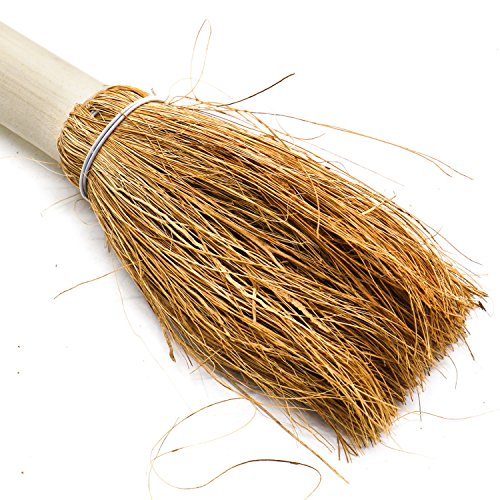 Buorsa 3 PCS Kitchen Natural Coconut Palm Brush Cleaning Brush Cleaning Whisk With Wooden Handles - Thumbnail 2