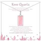 Sureio 1 Set Healing Necklace Crystal Stones Necklace Adjustable Amethyst Spiritual Energy Healing Stone Pendant Jewelry Gift for Women