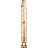 Deco 79 Teak Wood Abstract Handmade Decorative Sculpture Tall Floor Cutout Post Home Decor Statue with Live Edge Base, Accent