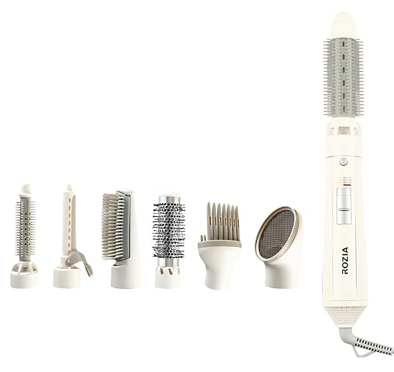 Rozia Hc8110 7 In 1 Multistyler With Volume Lifter, Blow Brush, Clip Pipe, Soft Brush, Roller Brush, Nozzle