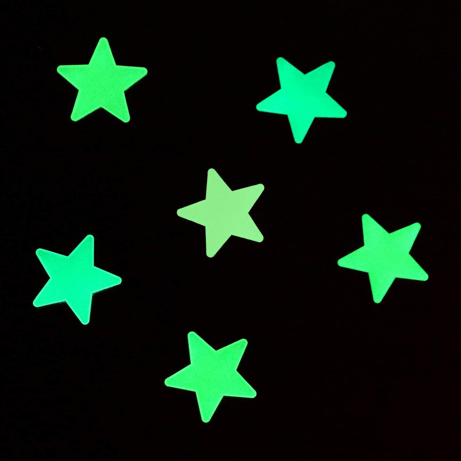 100Pcs Stars Glow in The Dark Luminous Fluorescent Plastic Wall Stickers Full Colour 3cm - Image 4