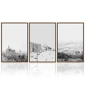 signwin 3 Piece Framed Canvas Wall Art Natural...