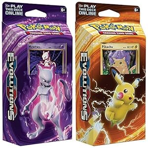 Image of Pokemon Mewtwo & Pikachu XY Evolutions TCG Card Game Decks - 60 Cards Each