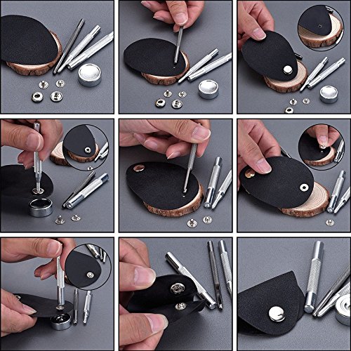 R REIFENG 80 Sets/Pack Metal Press Studs Sewing Button Snap Fasteners Snaps Button Leather Craft Clothes Bags Fixing Tools,12.5 mm in Diameter