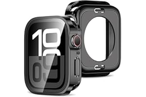 Amizee 2 in 1 Case [2-Pack] Compatible with Apple Watch Series 11/10 46mm with Built-in Screen Protector, Straight Edge Hard 