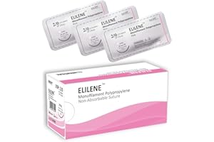 Elimedical ELILENE Suture Thread with Reverse Cutting Needle, 2/0 30" FS Pink 8685PP