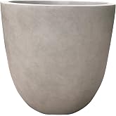 Kante Large 18" Round Concrete Planter, Modern Bowl Plant Pot for Home | Drainage Hole &amp; Rubber Plug, Premium and Durable Weathered Cement Pot for Indoor Outdoor Patio, Porch, Garden D&eacute;cor