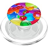 Frutiger Aero Aesthetic Tech Orb Pattern Heart Cherry Lips PopSockets MagSafe PopGrip for iPhone