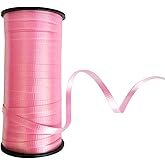 tBesme Balloon Ribbons Curling Ribbon Crimped Ribbon Metallic Balloon Ribbon Spool for Gift Wrapping Party Festival Decoration, 5 mm, 100 Yard (Pink)