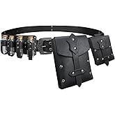 EpicCos Medieval Alchemy Belt Waist Pack Combo with Multiple Potion Bottles, Viking Rivet Belt Side Pouch for Cosplay