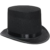 QIEIEI Magician Gentleman Hat British Adult/Kids Flat Top Hat Prom Carnivals Party Costume Felt Magician Hat For Carnivals Show Party