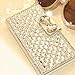 Vandot 3D Rhinestone Crystal Leather Wallet Case for Apple iPhone 6 Plus (5.5-Inch) - White