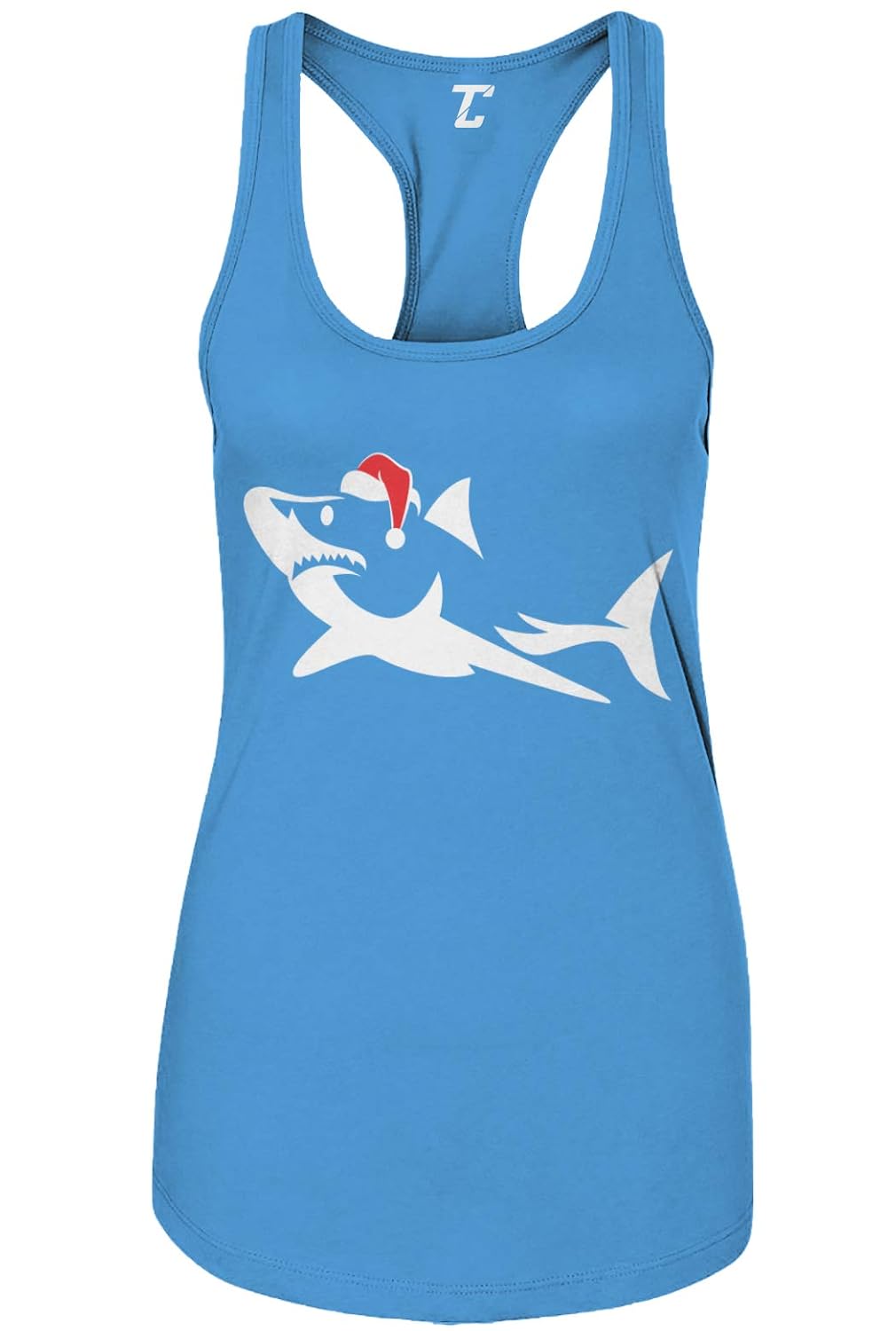Christmas Shark Silhouette - Xmas Santa Claus Women's Tank Top