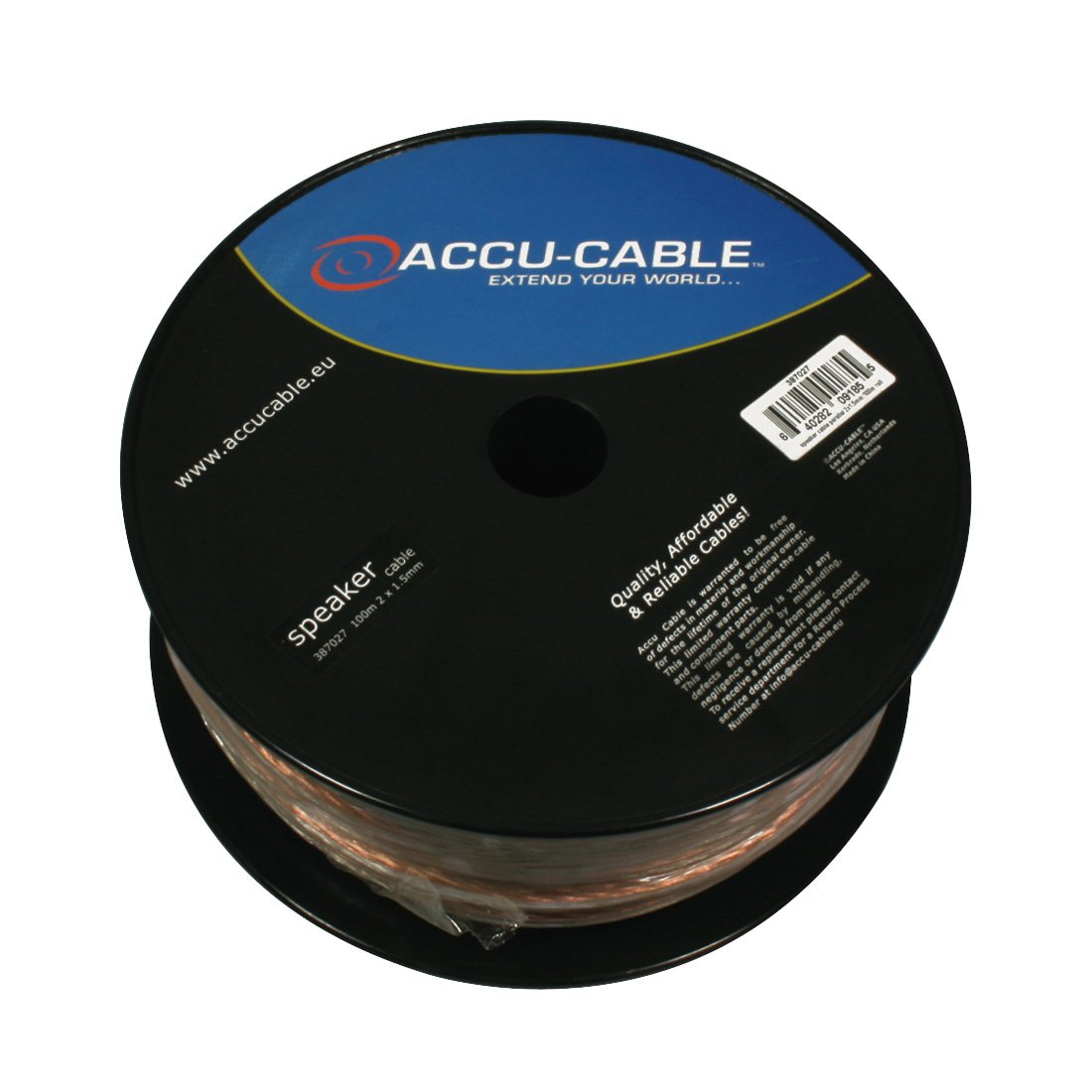 Accu Cable AC-SC 2-1.5/100R 100m Speaker Cable - Black