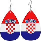 Country Flag Teardrop Earrings For Women Lightweight Leather Dangle Earrings Patriotic Jewelry Gifts