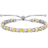 FANCIME Birthstone Tennis Bracelets Sterling Silver Bolo Tennis Bracelets Charm Fine Jewelry Birthday Gifts for Women Mom Wife Her