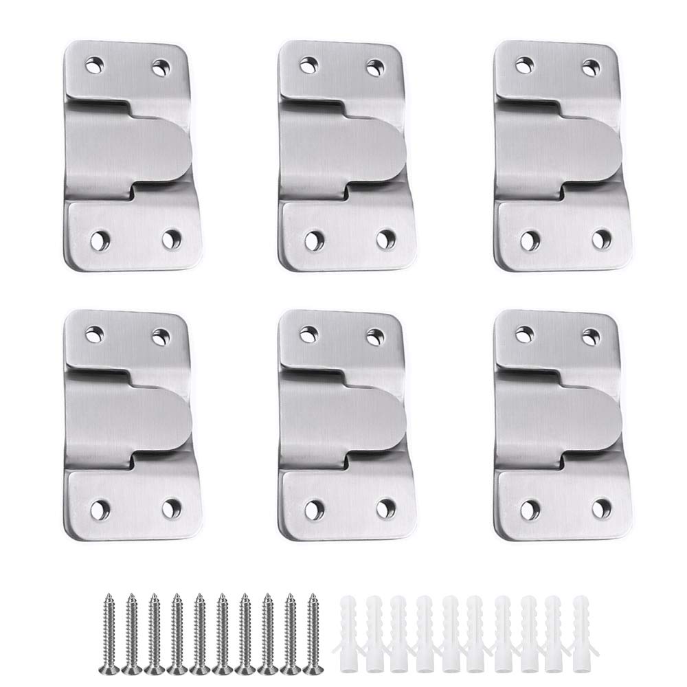 MZMing 6 Pairs [12 Pack] Flush Concealed Mount Bracket Interlocking