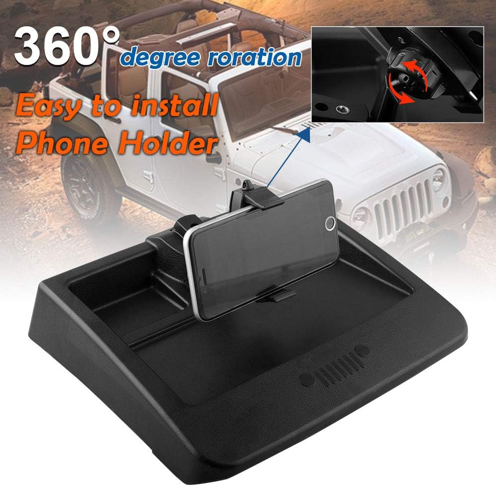 RYANSTAR Dash Multi-Mount 360°Phone Holder Kit Interior Accessories for 2007-2010 Jeep Wrangler JK