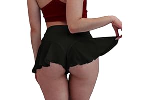 JOINFUN Women's High Waist Workout Gym Shorts Sexy Club Hot Pants Yoga Booty Shorts Dance Skirts