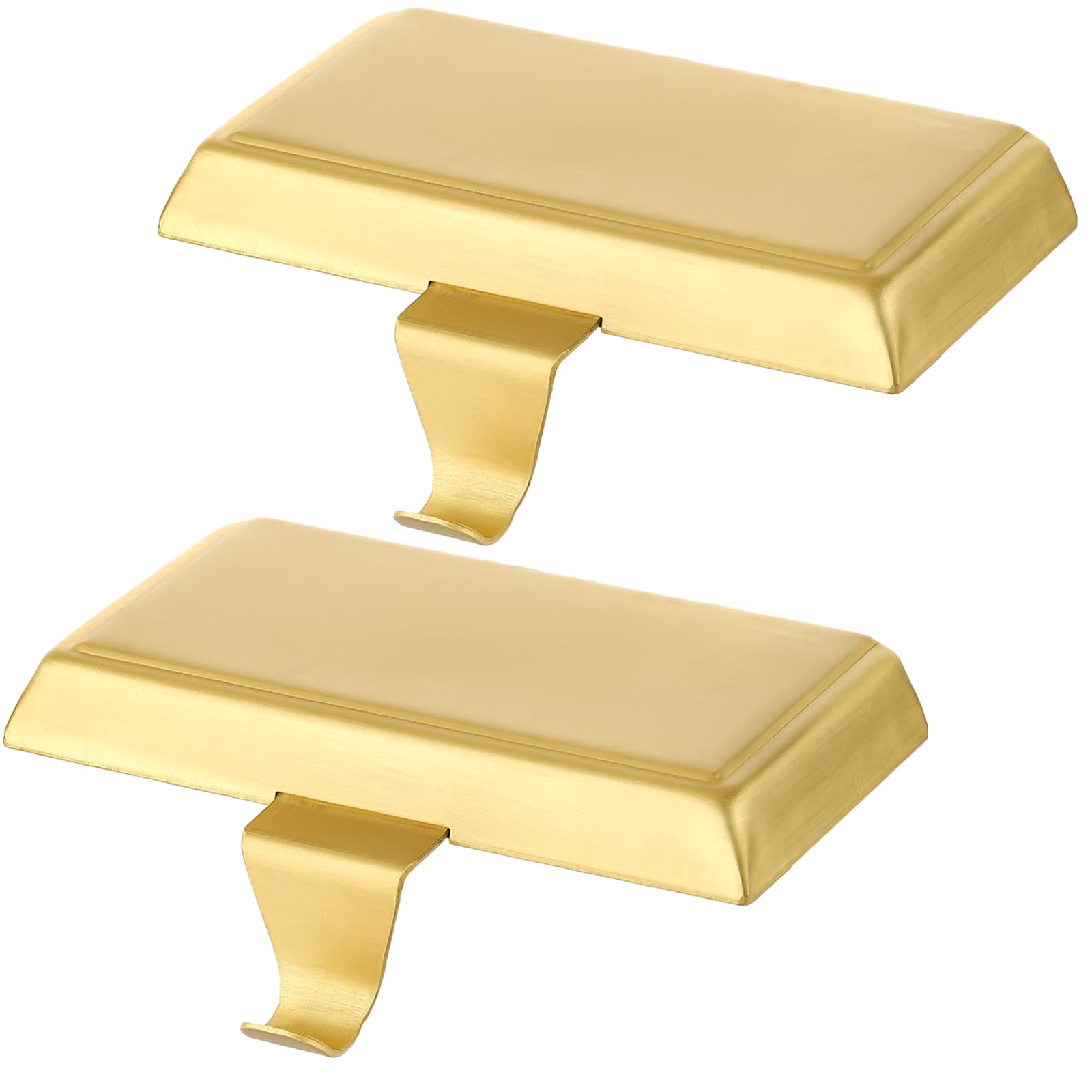 Photo 1 of WeddPtyFr Set of 2 Metal Christmas Stocking Holders for Mantle Heavy Duty Stocking Hangers Weighted Stocking Hook for Counter Tables Window Fireplace Mantle Decoration (Gold)