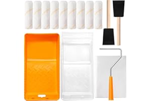 CoatPro Twools Paint Roller Kit 16 Piece, 4 Inch Microfiber Paint Rollers with Ergonomic Handle, Small Roller Paint Brush, Paint Tray with Liners, Perfect for House Painting