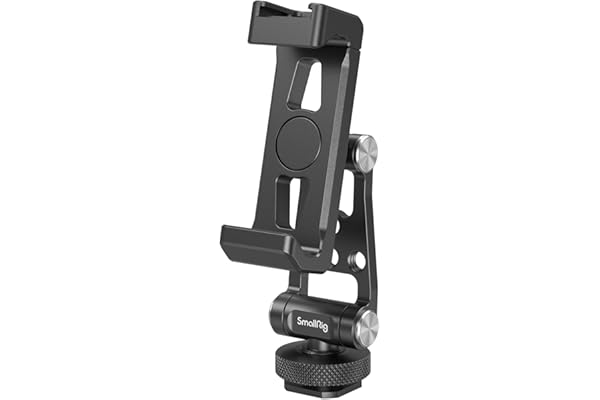 SMALLRIG Universal Metal Phone Support with Cold Shoe Mount, Smartphone Holder Adapter Support Free Adjustment Joints, Phone