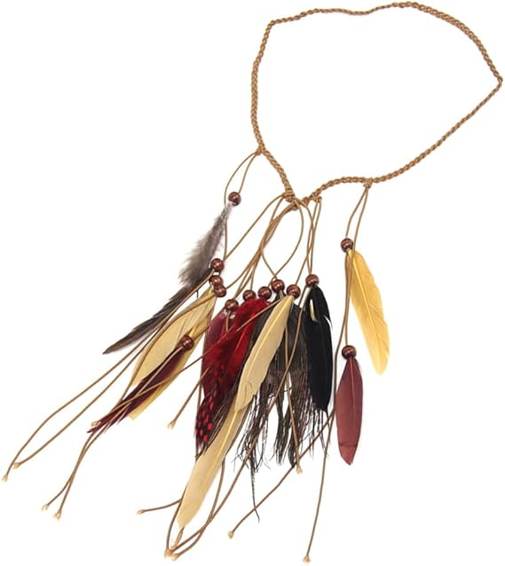 Amazon Co Jp ノーブランド品 ノーブランド 品 ファッション ボヘミアン ヘアアクセサリー ヘアバンド インド風 羽 ヘッドバンド ビーチ 全３色 2 服 ファッション小物