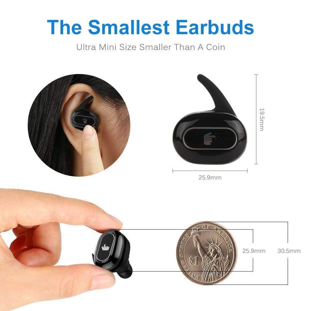 Mbuynow Écouteurs sans Fil 2 Oreillette Bluetooth avec Microphone Stereo Design Ergonomique et Anti-Bruit Kit Mains Libre pour Samsung iPhone 6 7 8 X Sony iPad Tablette et D’Autre Bluetooth Appareil