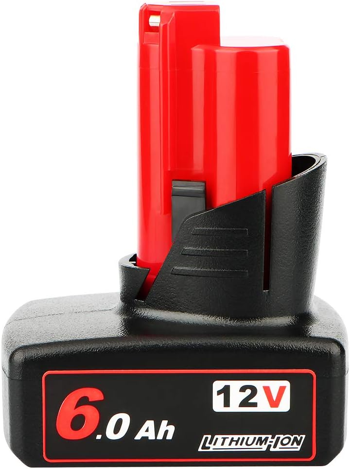TENMOER M12 6.0Ah Replacement Battery Compatible with Milwaukee M12 12V Corldless Tools 48-11-2401 48-11-2460