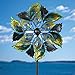 Bits and Pieces - Peacock Feather Wind Spinner - 14 Inch Decorative Kinetic Wind Mill - Unique Outdoor Windspinner Lawn and Garden Décor, Lawn Ornament
