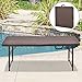 GYMAX Camping Table, 4′ Portable Folding Rattan Table Adjustable Table with Carrying Handle for Outdoor Camping Picnicthumb 1