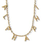 Sorority Shop Alpha Phi Necklace — AP Name Necklace, 18K Gold Plated Sorority Gifts Necklace, Long-Lasting Alpha Phi Gifts for Women