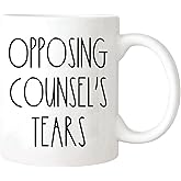 NOMKAT-Opposing Counsel's Tears Mug ,Funny Mug for Lawyer, New Lawyer Mug,Funny Mug for Lawyer Graduate,11oz Ceramic Coffee Mug/Tea Cup
