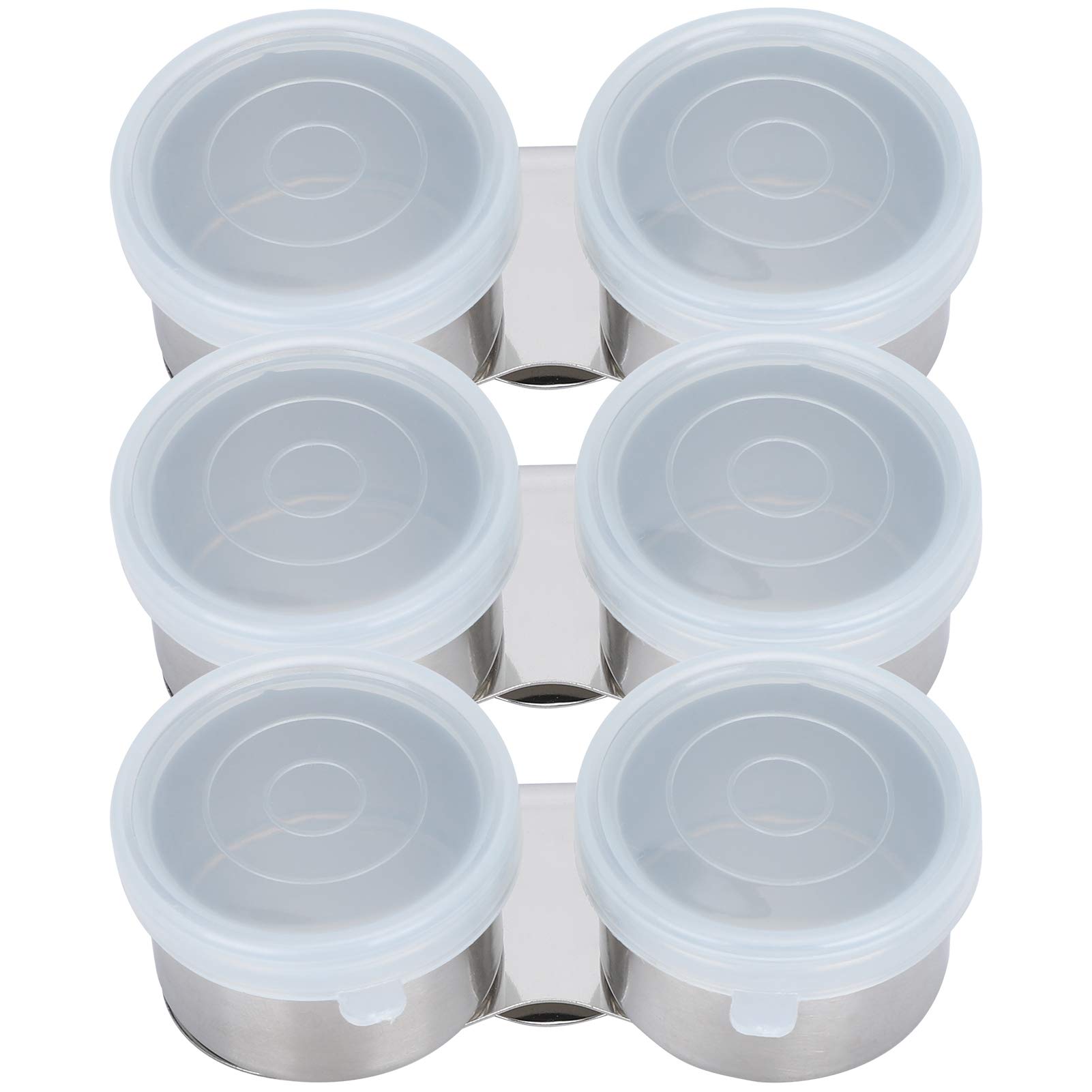 3Pcs Stainless Steel Palette Cup Large Mouth Double Dipper Oil Container with Lid and Clip for Acrylic or Watercolor Oil Painting