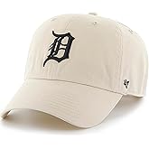47 Brand MLB Natural Primary Logo Clean Up Adjustable Baseball Cap Hat, Adult One Size Fits All