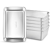 Aemygo 6 Pack Loaf Pan for Baking Bread, 304 Stainless Steel Bread Loaf Pan Meatloaf Pan for Homemade, Banana, Lasagna Cake, Brownies, Lasagnas, Oven & Dishwasher Safe