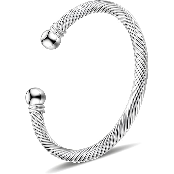 Amazon.com: Dorriss Bracelets Women Twisted Cable Cuff Bangle